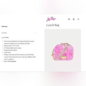 Lilly Pulitzer Pink and Gold Mini Bag